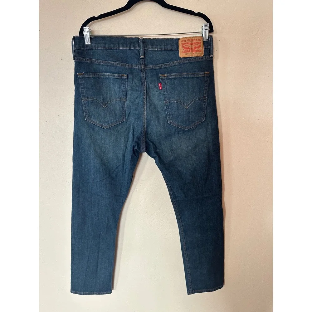 Levis 510 Skinny Fit Jeans Mens 36x30 Medium Wash Blue Denim Pants